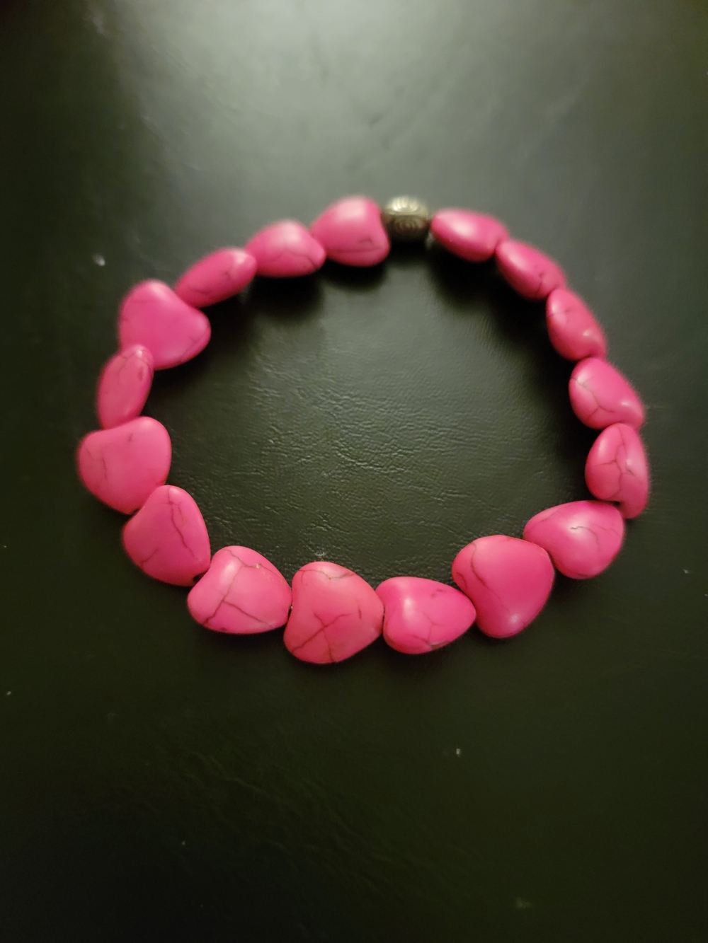 Pink Heart Beaded  Stretch Bracelet - Women Jewelry Hand Crafted
